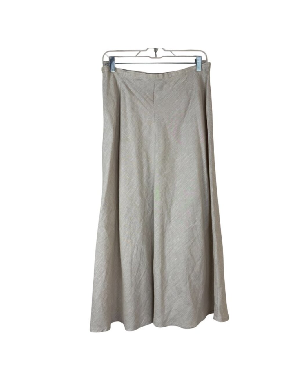Liz Claiborne 100% Irish Linen Beige A Line Skirt Size Petite 14 Neutral Casual